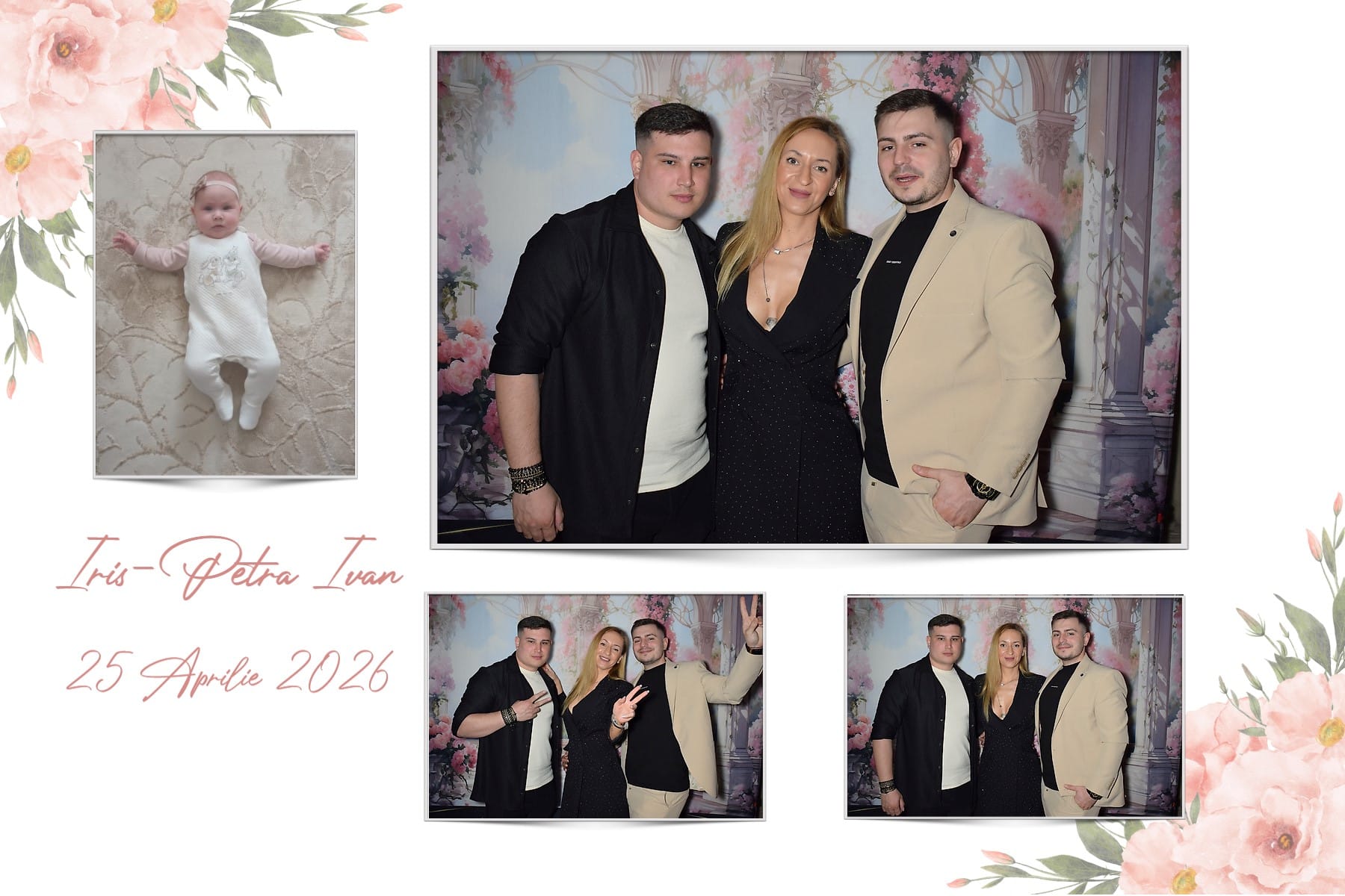 Colaj foto botez cu invitați